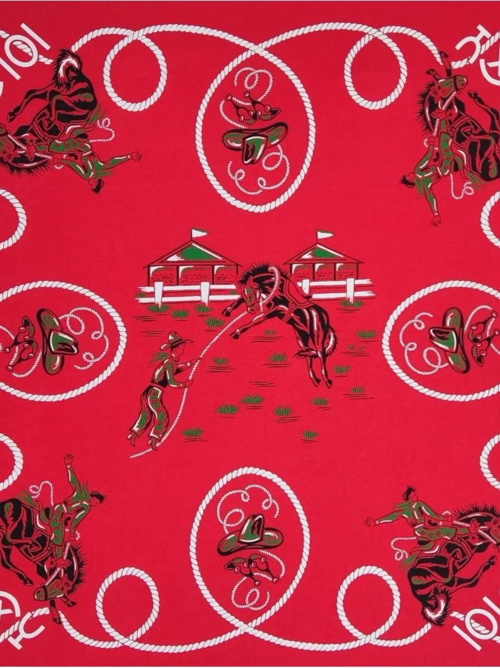 🆓 Western Rodeo Print Bandana Scarf in Red